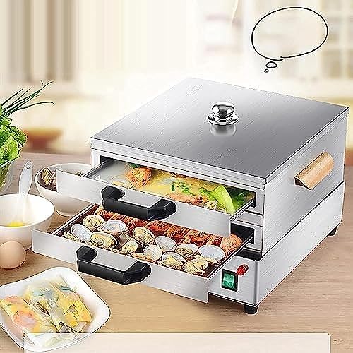 Multifunctional Rice Noodle Roll Steamer - 2-Drawer Vermicelli Machine for Dim Sum, Dumplings & Buns - Ideal for Home Cooking & Authentic Asian Cuisine