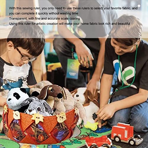 3 Pack Woven Spiral Storage Basket Cutting Template Rulers, 8/12/15 Inch Transparent PET Sewing Templates with Precise Scale, Reusable DIY Fabric Basket Making Tools for Sewing Quilting Croc