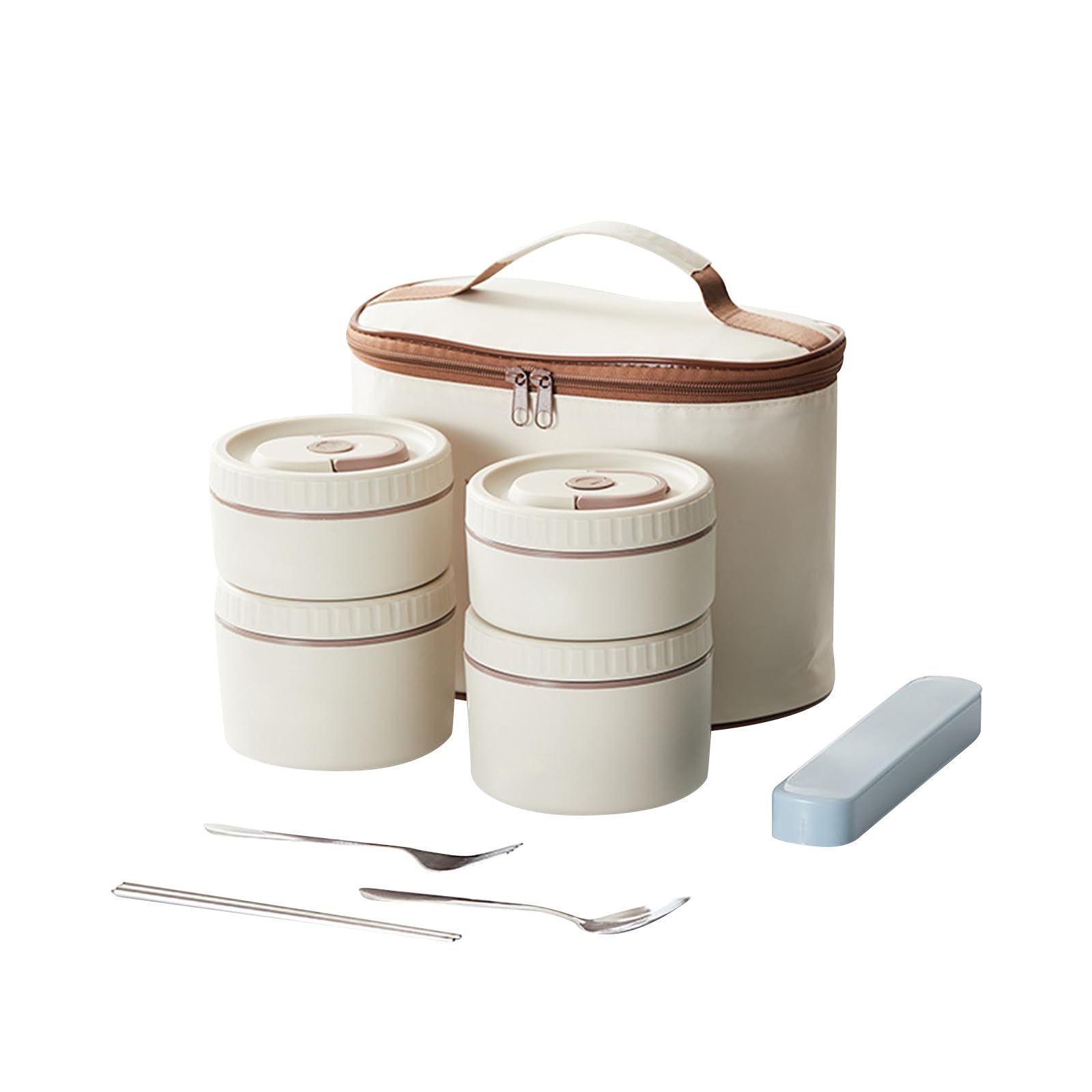 APGLSXY Stackable Lunch Box for Adults Leak Proof Lid Insulated Thermal Bentos Container for Outdoor Work Travel Leak Proof Microwaveable Lunch Box Set