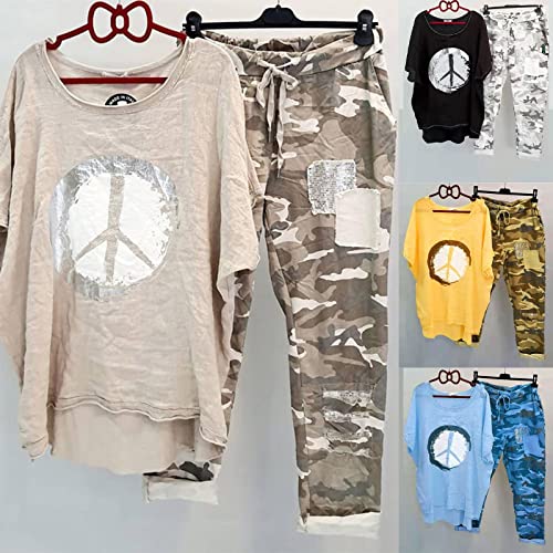Two Piece Outfits For Women 2023 Summer Linen Sets For Women 2 Piece Pants And Tops Casual Comfy Plus Size Sets #TOP4
