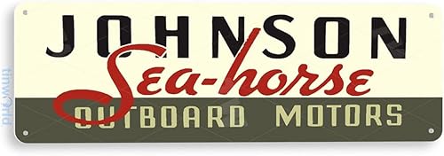 Miniatura 1 de Tinworld Letrero de estaño Johnson Sea-Horse Retro Motores fuera de borda Garaje Marina Barco Motor Metal Decoración B829