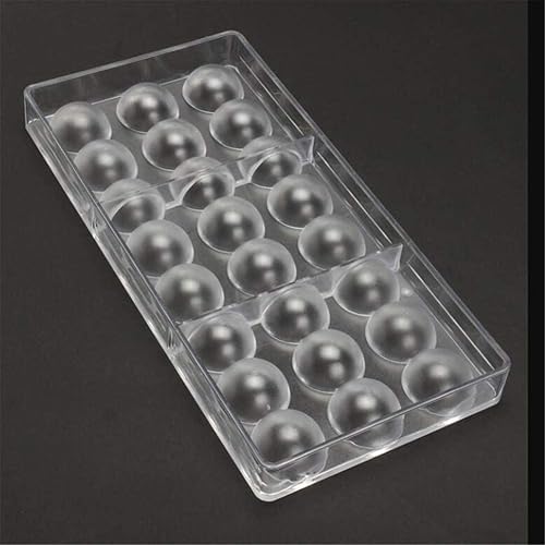Miniatura 2 de Molde de chocolate de policarbonato con forma de media bola de 24 cavidades, molde de chocolate transparente, bandeja de hornear de chocolate