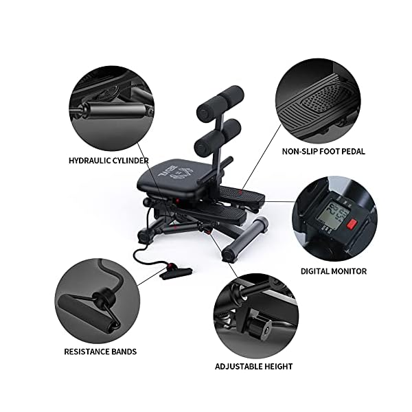 BESVIL-Stepper-ABS-Workout-Equipment-AB-Machine-Total-Body-Workout-Fitness-Exercise-Machine-Stepping-Exercise-Machine-for-Home-Gym-WorkoutBlack BESVIL Stepper ABS Workout Equipment AB Machine Total Body Workout Fitness Exercise Machine Stepping Exercise Machine for Home Gym Workout,Black