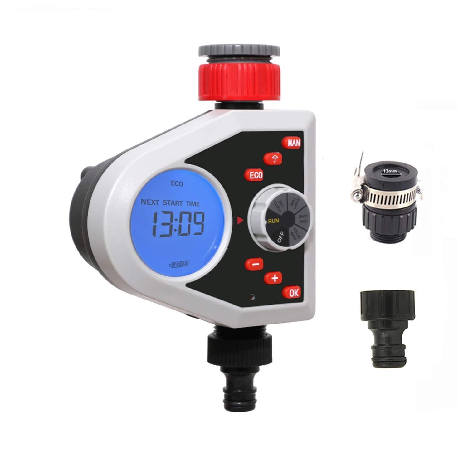 Agromato® Solenoid Valve Automatic Garden Drip Irrigation Water Timer with Backlit LCD | Single Outlet | Flexible Programming | Universal Tap Adapter (B09Q1H4KB2) Amazon Price History, Amazon Price Tracker