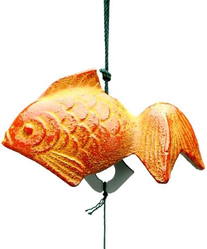 Iron Japanese Wind Chime, Goldfish, Orange