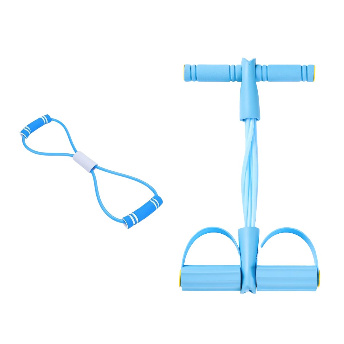 Multifunction Tension Rope - 8-Tube Pedal Resistance Band with Handle, Elastic Pull Yoga Tension Rope Exercise, Figure-8 Loop Band for Abdomen Waist Arm Leg Stretching Slimming Training (blue)