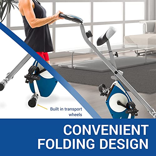 Image of Exercise Bike Folding Exercise Bike, Silver, Home Fitness Equipment