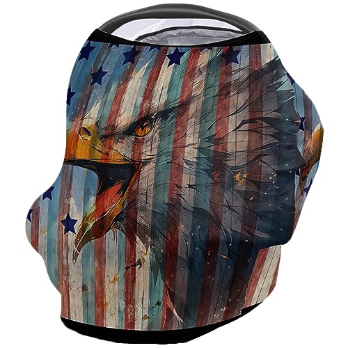 Nursing Cover for Breastfeeding Scarf, Animal Stars Woodgrain Stripes Feather Baby Car Covers Super Soft Multi Use for Canopy Shopping Cart Cover Blanket Stroller Cover