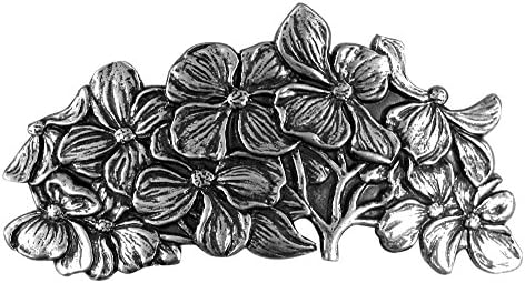 Dogwood Hair Clip, Hand Crafted Metal Barrette Made in the USA with a Large 80mm Clip by Oberon Design