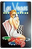 ERLOOD Las Vegas Retro Vintage Home Bar Decor Metal Tin Signs 12X 8 Inches