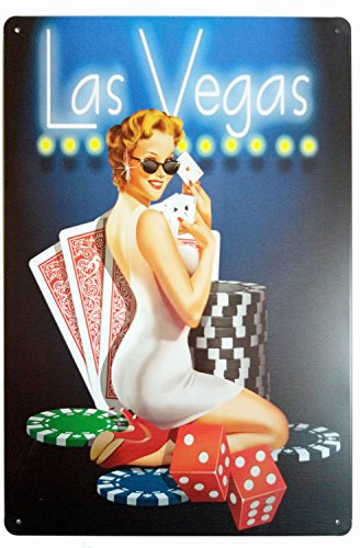 ERLOOD Las Vegas Retro Vintage Home Bar Decor Metal Tin Signs 12X 8 Inches