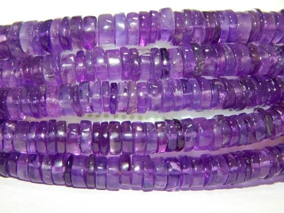 Amethyst Tyre Beads en pierre naturelle violette pour création de bijoux
