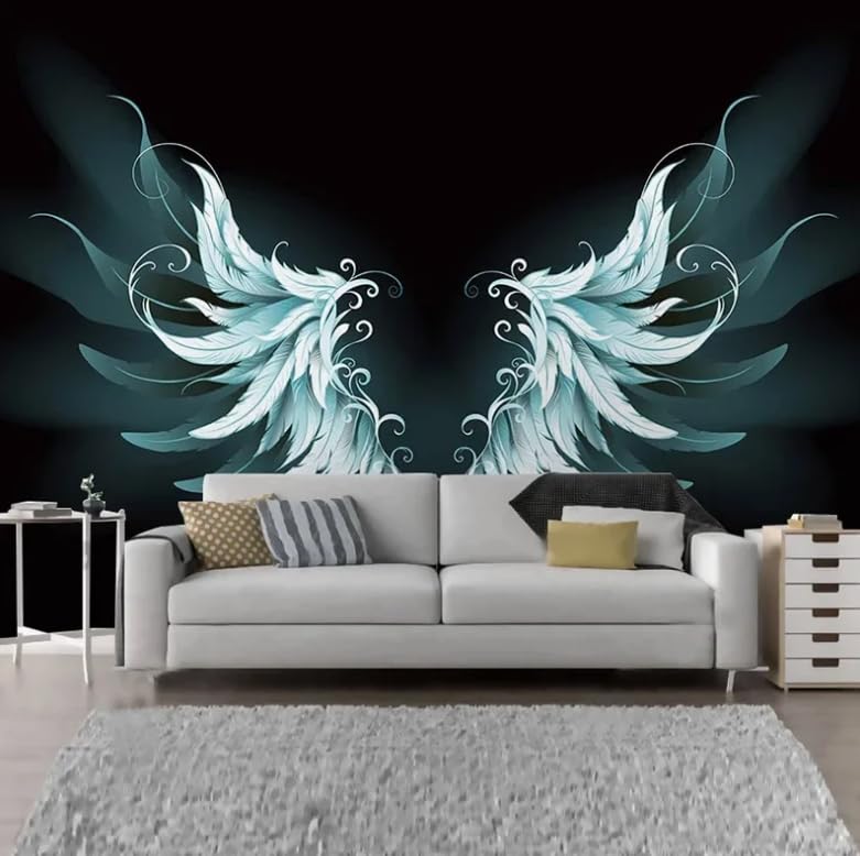 Affiche murale plumes effet 3D grand format 350x256cm décoration maison