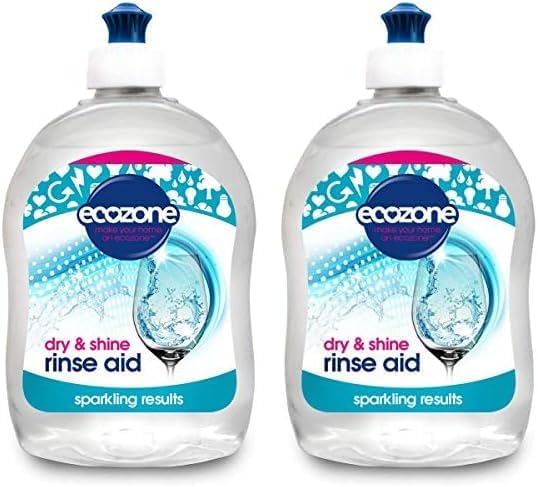 Rinse Aid, Natural Rinsing Aid for Dishwashers, Dry & Shine Gentle Formula for Sparkling & Streak-Free Results, Leaves Glass & Crockery Hygienically Clean, Vegan Friendly Solution (500ml)