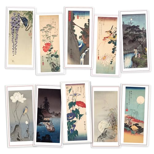Cartes de vœux japonaises Ukiyo-e : lot de 10 longues cartes d'anniversaire avec enveloppe