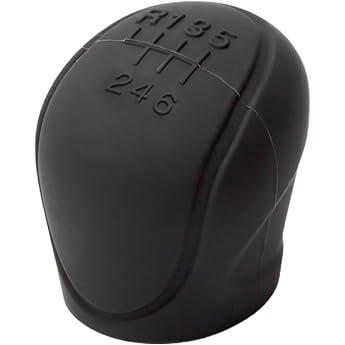 6 Speed Car Gear Knob Cover - Universal Gear Lever for Manual Automatic Improved Soft TPU Silicone - Black