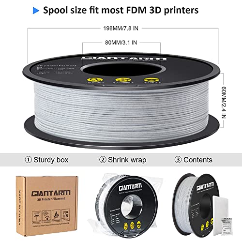 PLA Filament 1.75mm,GIANTARM 3D Drucker Filament PLA Marmor 1kg Spool - Image 7