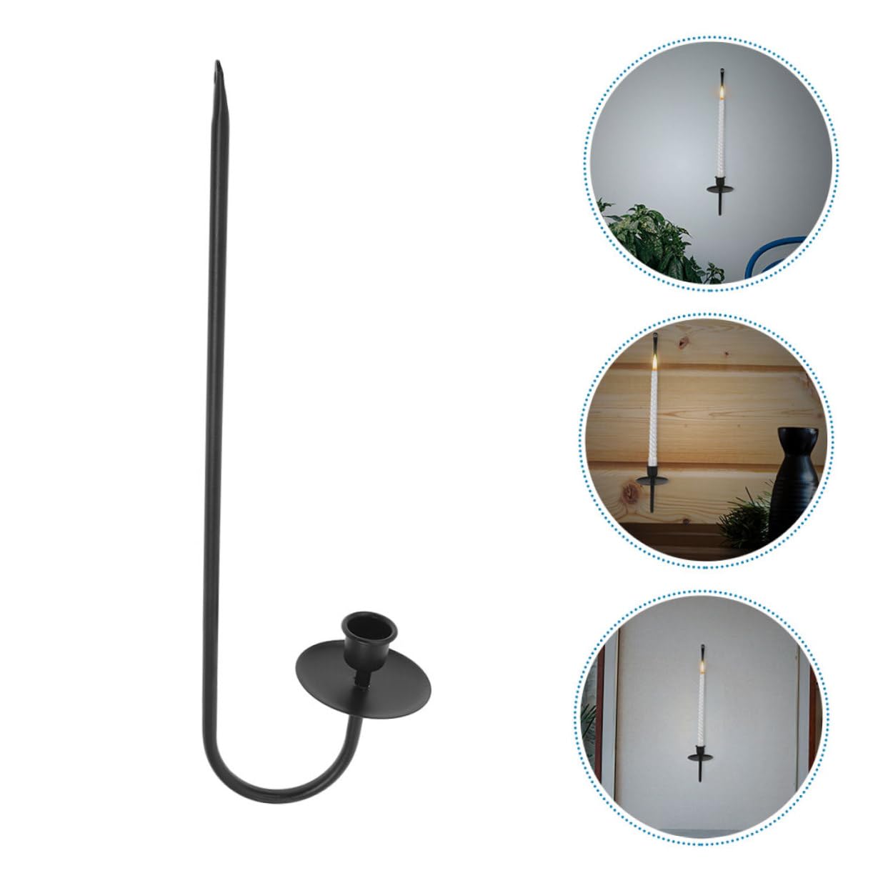 Wandkerzenhalter aus Eisen, Schwarze Moderne Wandkerzenständer