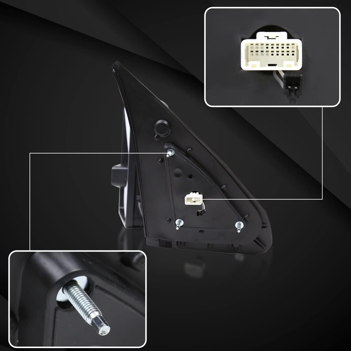 Autozensation Compatible with Toyota Tundra 2007-2021, 08-17 Sequoia, Power Heated Tow Mirrors+Smoke LED Signals+Blind Spot