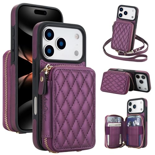 Étui iPhone 17 violet foncé à rabat cuir idéal pour vos sorties