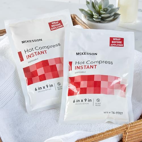 Image of McKesson Hot Compress Instant Hot Pack [24 Pack] Disposable, Heat Packs for Pain Relief, 9 in x 6 in