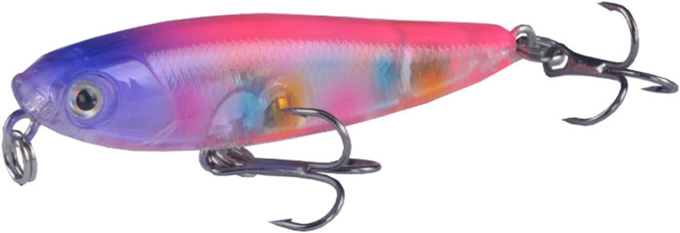 10Pcs, 55mm 3.5g, Bass Fishing Lure, Pencil Baits, with Treble Hooks, Lifelike Coating, Noise Balls, Slow Sinking Bionic Swimming Lures, Trout Perch Carp Fishing Tackle