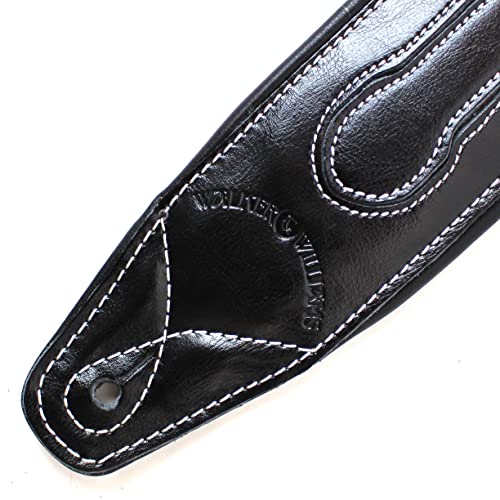 Walker & Williams C34 Noir sur noir Super Premium Cuir pleine fleur Sangle rembourrée 3 1/10,2 cm de large - Les Beatles, Paul McCartney, John Lennon, RIngo Starr, George Harrison Walker & Williams C34 Noir sur noir Super Premium Cuir pleine fleur Sangle rembourrée 3 1/10,2 cm de large – Image 7