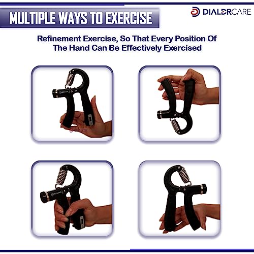 Image of DIALDRCARE Hand Grip Strengthener with Adjustable Resistance 5-60kg, Wrist Strengthener with Counter for Muscle Building and Injury Recovery (Pack of 2)