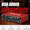 Kmise USB Audio Interface, Computer Recording Audio Interfaces with 48V Phantom Power for Recording, Studio Quality Sound, Compatible with Guitarists, Vocalists, Podcasters (USB Type-C)