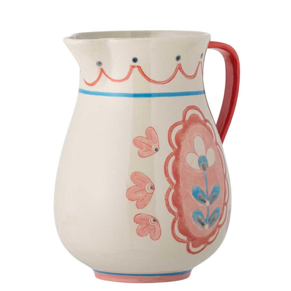 Bloomingville Odina Pichet naturel avec fleurs roses 3,3 l vaisselle