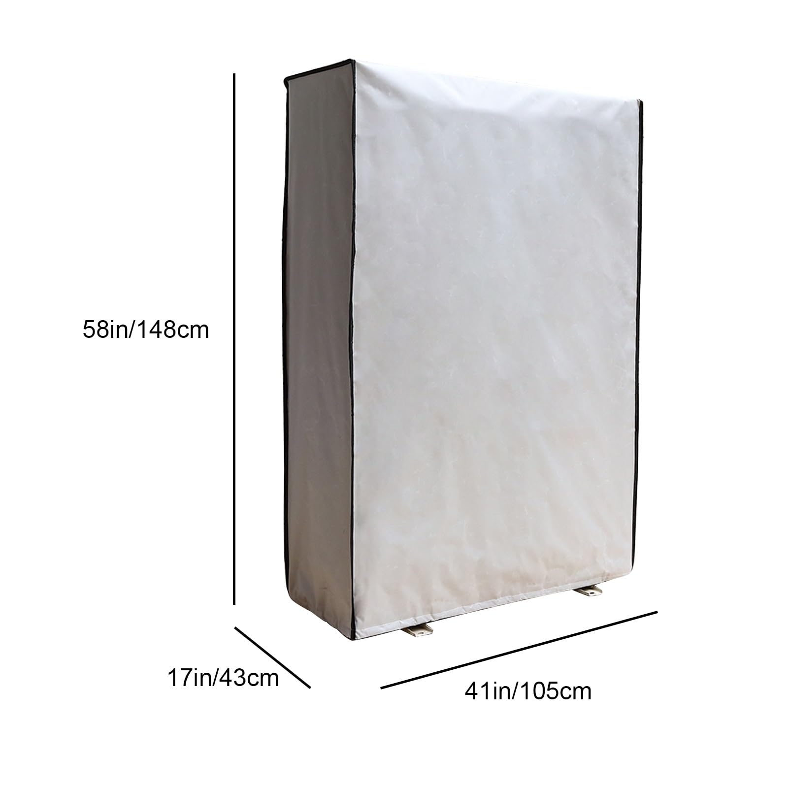 Funda Aire Acondicionado Exterior Central, Totalmente Cerrada, Desmontable, Impermeable Funda para Aire Acondicionado Exterior, Tela Oxford Gruesa de 600D(41x58x17in/105x148x43cm)