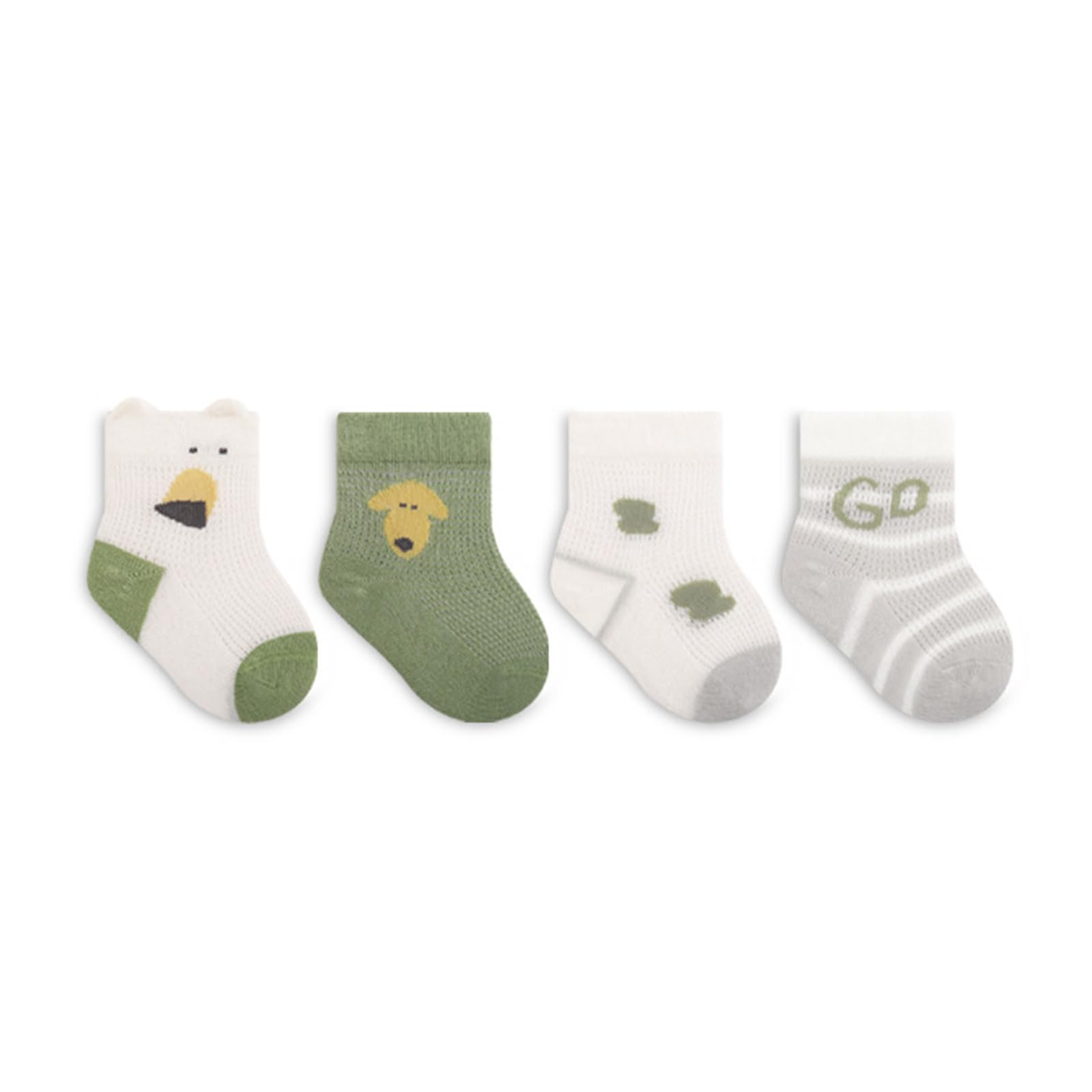 GRABAGECAN Pack of 4 Pair Baby Socks Lightweight Boneless Cotton Socks Soft & Breathable Infant Socks for Daily Party Wear