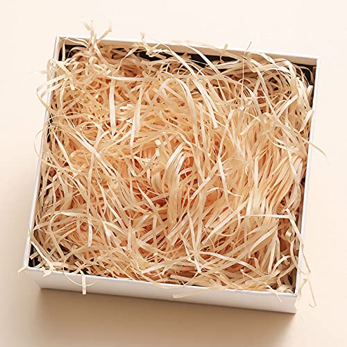 CHICIEVE Lamelles de papier de soie en raphia - 200 g - Pour remplissage de paniers et boîtes - Beige Cover