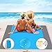 Produktbild IvyLife Stranddecke 200 X 210 cm Picknickdecke Sandabweisende Campingdecke Wasserdicht Strandmatte 4 Pfähle Tragbar Ultraleicht Sandfrei für Park BBQ,Strand,Reisen,Camping (Blau)