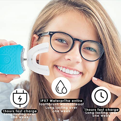 Taishan Ultrasonic Toothbrush,360°Ultrasonic Cleaning U-Shaped Automatic Toothbrush With Uv Light, Wireless Charging 4 Clearing Modes, Washable Travel Home Dual-Use #TOP6
