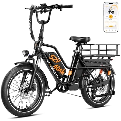 Jasion Electric Bike for Adults, 52V 40Ah (2080Wh) Dual Battery, 120 Miles