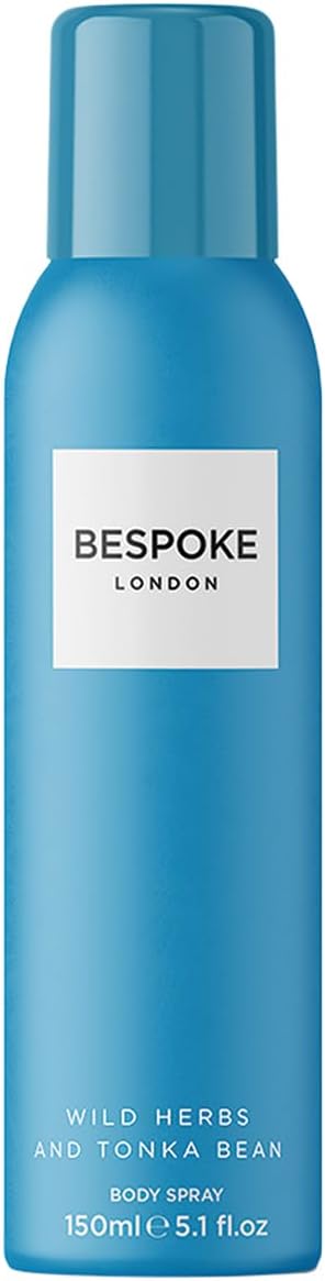 Bespoke Mens Wild Herbs and Tonka Bean Body Spray, Fragrance for Men 150ml