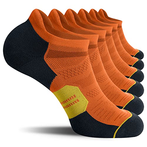 Image of CS CELERSPORT Men's Ankle Running Socks with Cushion, Arch Support Low Cut Athletic Tab Socks for Men Women 6 Pack