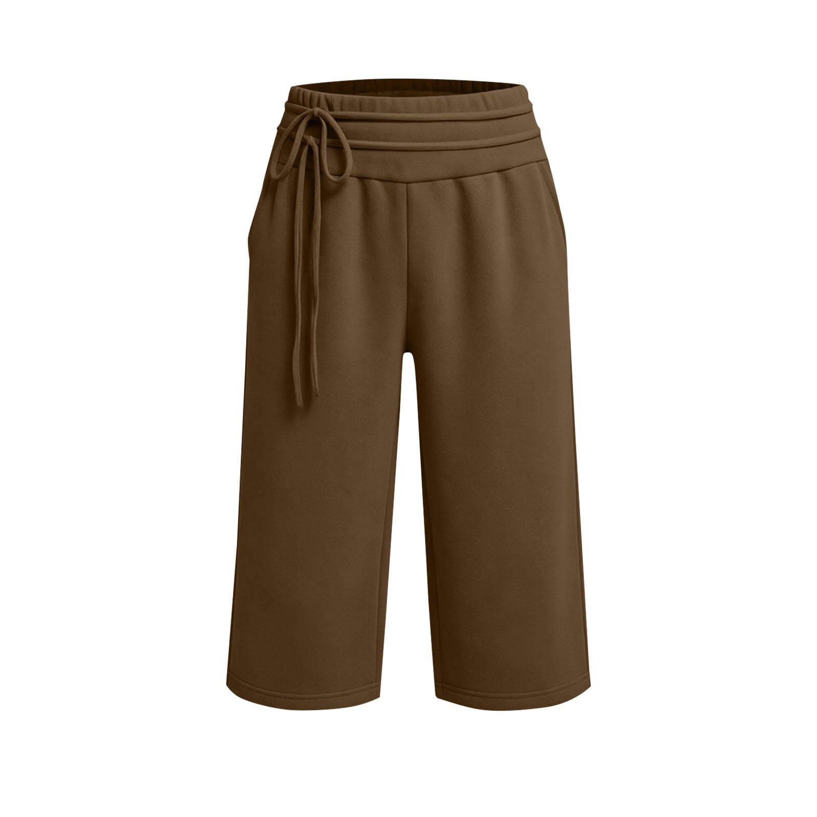 Pantaloni da Jogging Donna Pantaloni da Corsa con Elastico in Vita Pantalone Tuta Donna con Tasche e Coulisse Comodi 3/4 Pants Sportivi a Gamba Dritta Pantalone Baggy a Gamba Larga per Yoga e Fitness