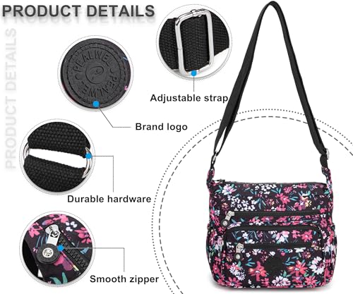 Image of Pealwel Women Shoulder Handbag Roomy Multiple Pockets Bag Ladies Crossbody Purse Tote Top Handle Satchel