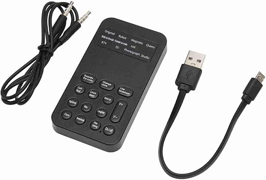 Voice Changer, 8 Sound Effects Live Sound Card with 3.5mm Interface Mini Sound Mixer Board for Live Streaming PC Gaming Phone Call Broadcast Karaoke