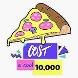 Bitcoin Pizza Cost a Cool 10000 Funny Crypto Meme Retro Colorful Waterproof Weatherproof UV Resistant Car 5 Inch 2 Pack Reusable Magnet