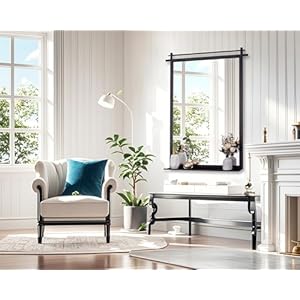   Chende-Decorative-Wall-Mirror-with-Shelf-22-x-30-Black-Bathroom-Mirror-with-Metal-Frame-Modern-Accent-Mirror-for-Entrance-Living-Room-Hallway