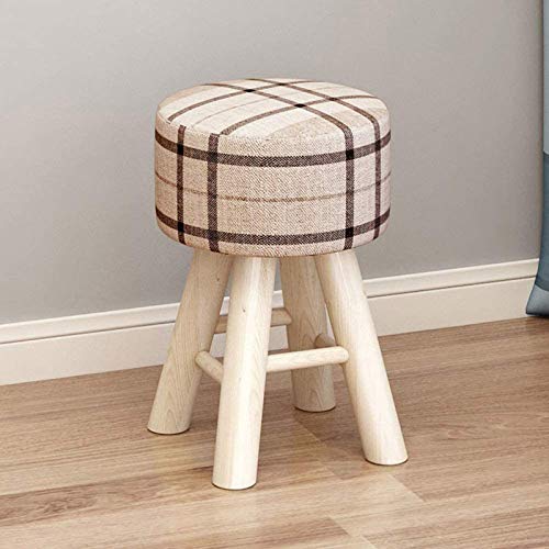 Pouf en Lin Doux pour Salon : Petit Tabouret de Détente - 3