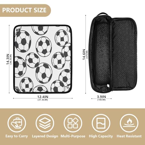 Bolso organizador de viaje y tapete resistente al calor para herramientas de cabello Cartoon Football miniatura 4