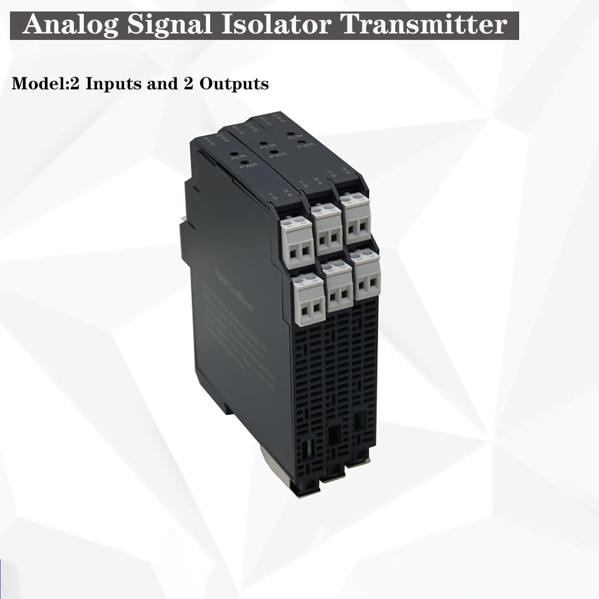 Analog Signal Isolator Transmitter,Single Channel Dual Output,DC Galvanic Separation Analog Signal Splitter Current Voltage Transmitter DIN Rail Mount (4-20ma 2 in 2 Out)