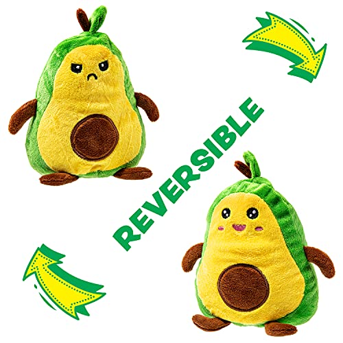 Avocado Reversible Plushie Toys Christmas Stuffed Animal Mood Plush Double-Sided flip Show Your Mood | Green and Yellow | Show Your Mood Without Saying a Word
