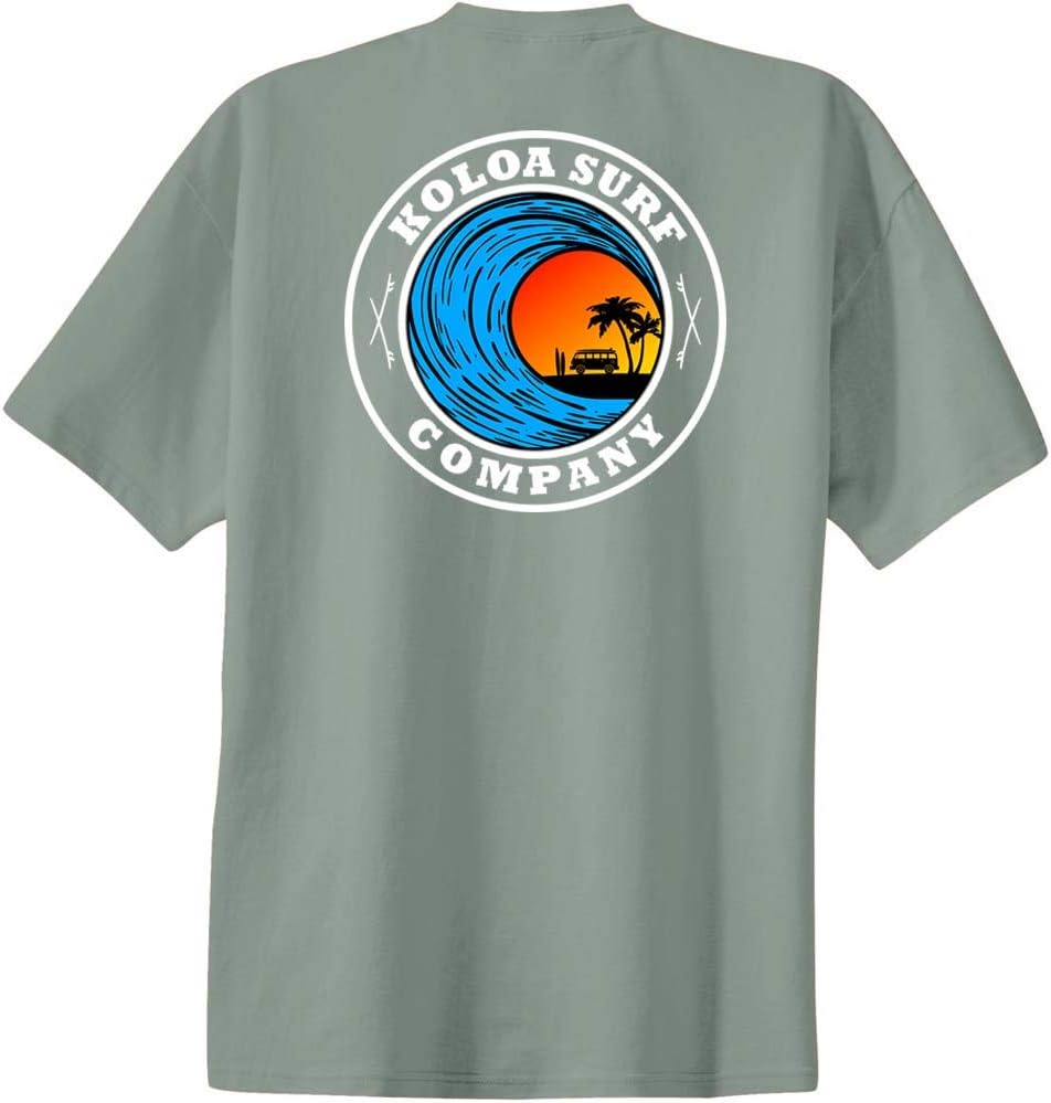 Koloa Surf Mens Dusk Logo Heavyweight Cotton Tees in Regular, Big and Tall