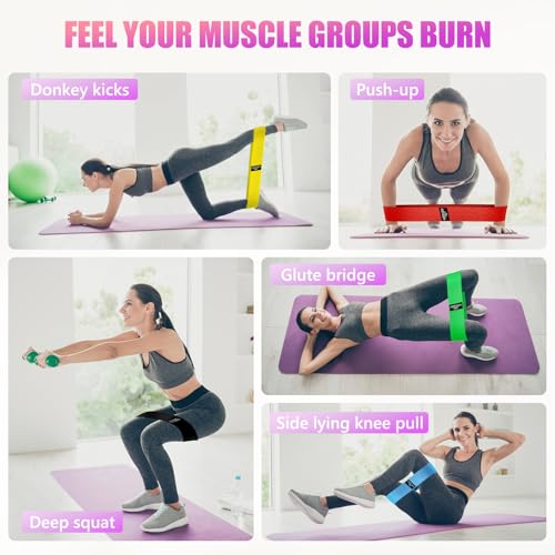 Image of Resistance Bands for Working Out, Exercise Workout Bands for Women & Men, 3 Levels Elastic Stretch Bands for Exercise with Carry Bag for Physical Therapy, Home Fitness, Strength Training, Yoga