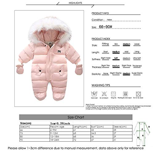 Ueohitsct Newborn Baby Snowsuit Infant Winter Warm Hooded Romper Newborn Zipper Jumpsuit Outwear #TOP6